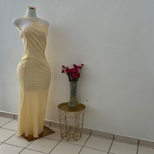 Elegant Cream Maxi Dress